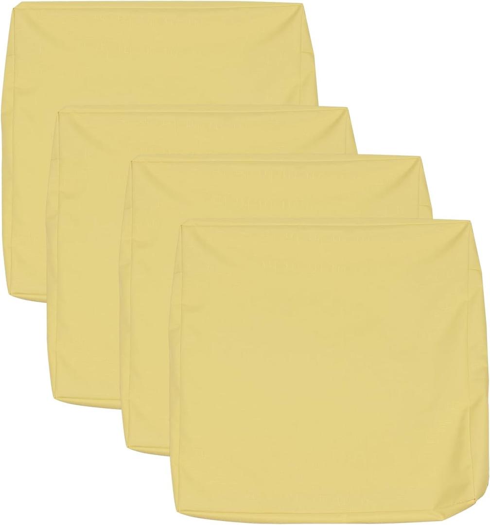 Patio Seat Cushion Covers,Washable Slip Covers Replacement,Waterproof Outdoor Furniture Chair Cushion Pillow Seat Cover for Couch,Garden,Sofa,Yellow,24"24"4"(4 Covers Only)