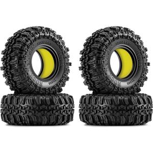 INJORA 1.0" 57 * 22mm Rock Terrain Tires & Silicone Rubber Inserts Combo