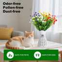 2 x 4-in-1 Artificial Flower Vase Set-2 Red&2 Yellow Lavender Stems with Plastic Vase, Odor Absorber Beads and Lavender Scented Corn Cob for Air Refresh Incense