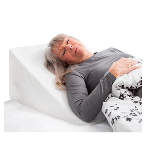 DMI Bed Wedge Pillow and Triangle Wedge with Elevated Incline for Neck Pain, Headaches, Shoulders, Back Pain, Foot Support, Knee Pain or Restless Leg Syndrome, 24x24x12 inches, White (Pack of 1)