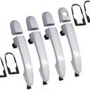 APPERFiT Exterior Door Handle Set 4PCS Chrome w/Gasket Pad Compatible with Kia Sorento 2011 2012 2013 2014 2015 Front & Rear Door, Driver & Passenger Side Panel Replaces 826512P010