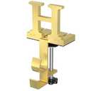 Monogrammed Christmas Stocking Holder with Initials,2 in 1 Fireplace Stocking and Garland Hanger for Mantle,2 Hooks Letter Gold Stocking Holder for Xmas Fireplace (Letter-H)