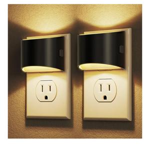 DORESshop LED Night Light[2 Pack], Night Lights Plug into Wall, 3 Level Brightness Adjustable Plug in Night Light, Dusk to Dawn Sensor, Nightlights for Adults, Bedroom, Bathroom, Hallway, 3000K