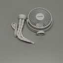 Gaiatop Mini Portable Stroller Fan, Battery Operated Small Clip on, Detachable 3 Speed Rechargeable, 360 Rotate Flexible Tripod Better Cooling for Car Seat Crib Treadmill Travel White