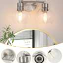 WILON 2-Light Bathroom Vanity Light, Brushed Nickel Vanity Lights for Bathroom, Modern Light Fixtures Over Mirror, Silver Sconces Wall Lamp for Living Room Bedroom Kitchen