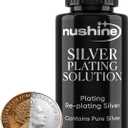 Nushine Silver Plating Solution 3.4 Oz - Permanently Plate PureSilver onto Worn Silver, Brass, Copper and Bronze ONLY (Ecofriendly Formula)