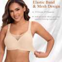 Brasfor Women WirelessSeamless Mesh Push Up No Underwire Plus Size Soft Comfortable Sleep Everyday Brattlets with Extender (S)