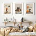 CCZ Vintage Astronaut Nursery Canvas Wall Art Space Explore Picture Wall Decor Dream Big Little One Poster Cute Dog Toddler Painting Print Artwork for Kids Boys Room Bedroom Playroom Decor, Unframed (24L"x16W")