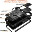 Case for Samsung Galaxy S26 Ultra Phone Cases with 2X Screen Protectors & Camera Cover,[Military Grade 20ft.] Shockproof/360 Magnetic Kickstand Protective Case for Galaxy S 26 Ultra 5G, Black