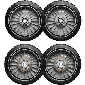 8" Replacement Lawn Mower Wheel Kit (2X Front Drive Wheel 44710-VL0-L02ZB + 2X Rear Wheel 42710-VE2-M02ZE) for Honda 44710-VG3-000 44710-VG3-010 42710-VG3-B00 42710-VE2-M00ZE Walk Behind Lawn Mower