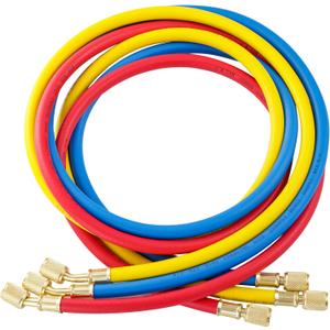 3 Pieces AC Manifold Gauge Hose Kit, Refrigerant Charging Hoses 1/4 SAE, 5FT AC Manifold Gauge Hose Kit for R404A R12 R502, A/C Charging Hose