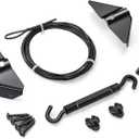 Anti-Sag Gate Kits for Wooden Fence, Gate Support Cable Kit in Zinc Black Anti-Sagging Fence Gate Kit Steel Gate Hardware for Wooden Fence Correcting or Preventing, 2Pack