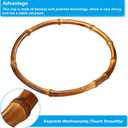 PATIKIL 8 Inch Bamboo Purse Handles, 4 Pcs Round Replacement Handmade Rings for Tote Bag Purse Making Decorations, Brown