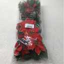 Hotop 6 Pcs Christmas Artificial Poinsettias Florals 19.6 Inch Large Christmas Poinsettia Decorations Red Green Christmas Flower Picks Stem for Christmas Tree Ornament Wreath DIY Xmas Party Decor