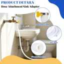 19.6FT Faucet Hose Adapter for Sink, 2PCS 9.8FT PVC Sink Hose Attachment for Faucet, Extra Long Hose and Faucet Connector with Hose Clamp, Water Transfer Accessory for Indoor & Outdoor Garden Cleaning