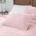 BEDELITE Fleece California King Comforter Set -Super Soft & Warm Fluffy Pink Bedding, Luxury Fuzzy Heavy Bed Set for Winter with 2 Pillow Cases