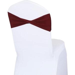 50 Pcs Spandex Stretch Chair Sashes Plain Bow Sash Elastic Chair Bands Without Buckle Chairs Decorations for Wedding Party Banquet Birthday Events Decoration(Burgundy) 50 Pcs Spandex Stretch Chair Sashes Plain Bow Sash Elastic Chair Bands Without Buckle Chairs Decorations for Wedding Party Banquet Birthday Events Decoration(Burgundy)