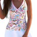 ROSEWE Two Piece Tankini Swimsuits for Women, Tummy Control Bathing Suit with Skirt, V-Neck Swimdress XXL