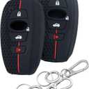 2Pcs 4 Buttons Silicone Smart Key for Cover for 2014-2021 2022 2023 2024 Subaru Outback Legacy Impreza Forester XV Ascent Impreza Crosstrek BRZ WRX Sti (Black)