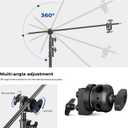 Heavy Duty C Stand with Boom Arm 6.9ft/210cm 100% Stainless Steel Black