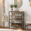 Nunsino Shoe Rack for Closet,5 Tier Shoe Organizer for Entryway,Shoe Shelf with Storage Shelves and Spacious Top,Max Holds 20 of Shoes,Rustic Brown
