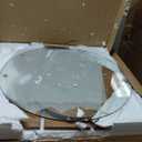 Glass Coffee Tables for Living Room Modern Elegant Round Coffee Table Mid Century Farmhouse Center Table with Solid Wood Frame and Tempered Glass Tabletop, Easy Assembly,31.5'' (Walnut + Transparent)