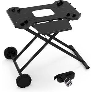 Stanbroil Portable Grill Cart for Weber Q Series Gas Grills, Upgrade Heavy-Duty Grill Stand for Weber Q1000, Q1200, Q1400, Q2000, Q2200, Q2400 with Fold Shelf & Hooks, Comes in One Piece