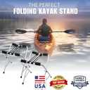 Best Marine and Outdoors Folding Kayak Stands 21" Tall, No Assembly, Heavy Duty Aluminum, Portable Kayak Storage Rack for Canoe, SUP & Paddle Board 150 lb Capacity, Lightweight & Foldable