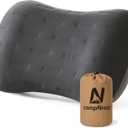 Inflatable Camping Pillow - Ultralight Compact Air Pillow for Travel, Backpacking & Hiking - Ergonomic Neck & Lumbar Support - Portable Inflatable Pillow with Removable Washable Cover - (Grey)