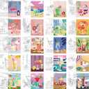 Sherr 20 Pcs Stretched Pre Drawn Canvas Afro Queen Black Art for Painting for Adults Outline Pre Drawn Stretched Cotton Canvas to Paint Party Set, 8 x 10'' (Cocktail)