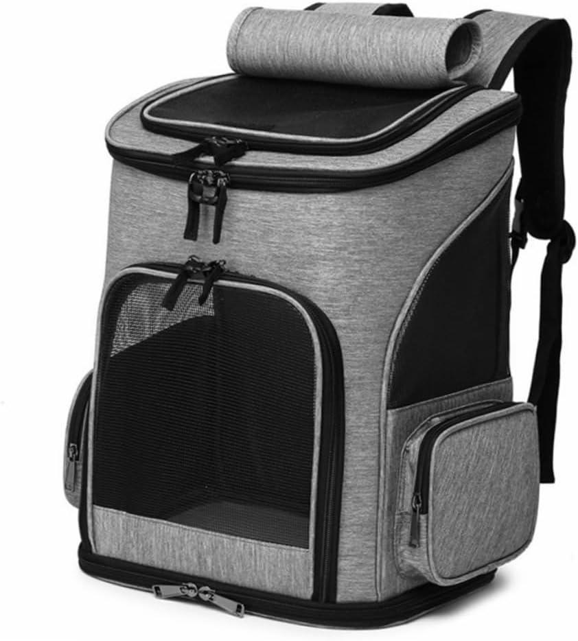 1Pc Portable Pet Backpack for Cats and Dogs Breathable Design with Venting Foldable Outdoor Carrier Casual Travel Bag for Kittens and Puppies Grey