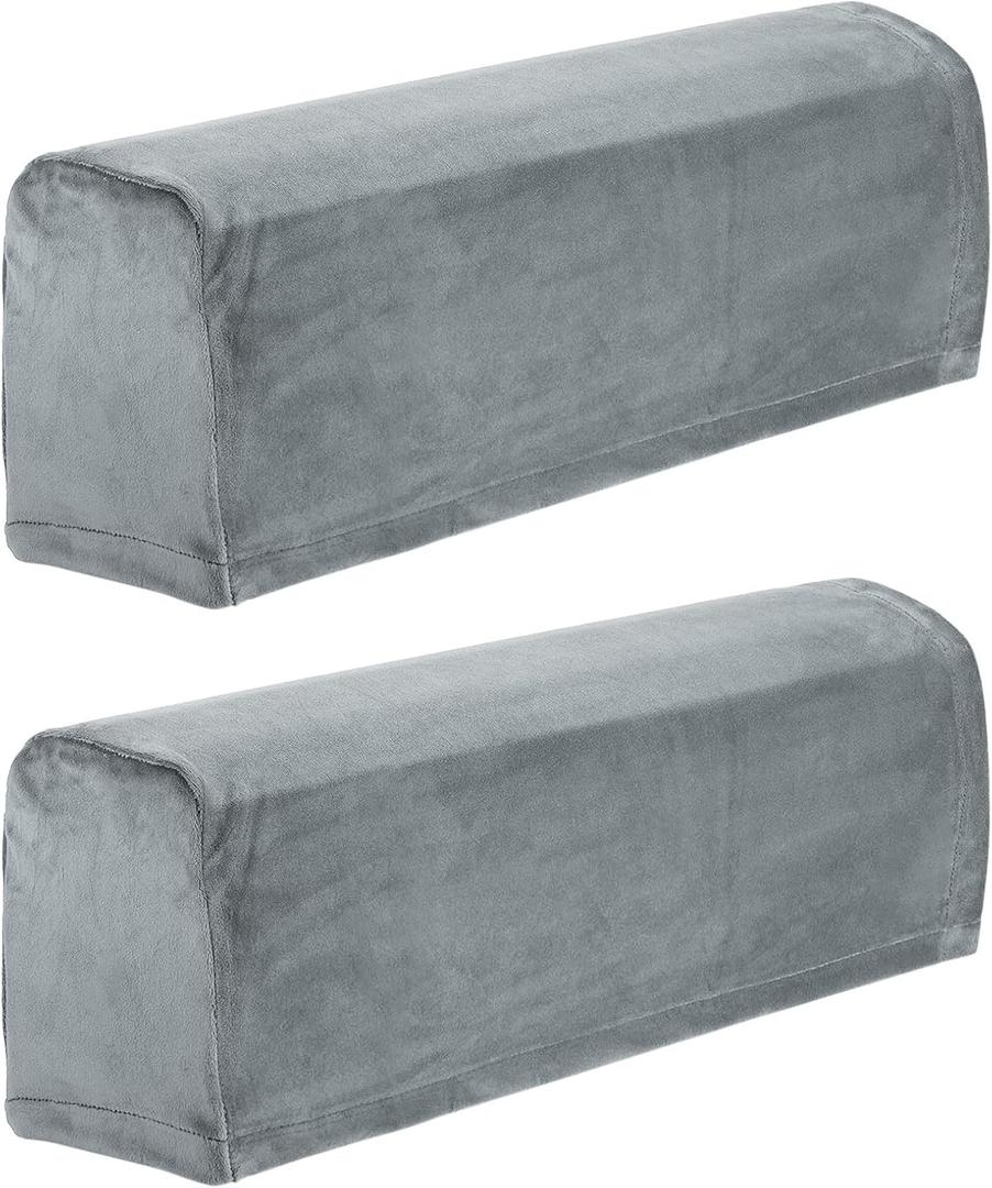 uxcell 2 Pcs Sofa Armrest Covers Stretch Couch Armrest Cover for Chairs Sofas Couch Arm, Scratch-Resistant Sofa Arm Cover, Dark Gray