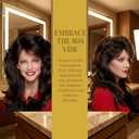 Sallcks Womens Brown Wig Long Layered Brown Wigs with Bangs 80s Vintage Cosplay Costume Disco Hair Wig (9 x 7 x 1 inches)