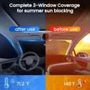 Heavy Duty Thickened Car Snow Cover Enlarge with Hood Protection, Windshield Sunshade w/ Waterproof PEVA+Cotton Filling+Taffeta Inner Against Heat & Uv, Snow＆ Ice, Dirt for Sedans, Suvs, Hatchbacks