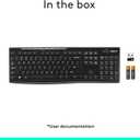 Logitech K270 Wireless Keyboard for Windows, 2.4 GHz Wireless, Full-Size, Number Pad, 8 Multimedia Keys, 2-Year Battery Life, Compatible with PC, Laptop, Black