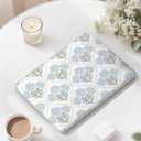 Seorsok Compatible with MacBook Air 13 Inch Case 2022 2021 2020 2019 2018 Release A1932 A2179 M1 A2337 Touch ID,Blue Noble Leaves and Floral Plastic Hard Shell Case with Keyboard Cover,Blooming Floral
