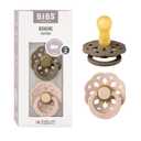 BIBS Pacifiers - Boheme Collection | BPA-Free Baby Pacifier | Made in Denmark | Set of 2 Dark Oak/Blush Color Premium Soothers | Size 6-18 Months