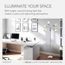 Adesso Floor Lamp with 5 Movable Shades & Adjustable Brightness, Brushed Steel Finish, Silver Perfect Lighting for Bedroom Decor, Beauty & Art Studio