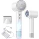 Cordless Hair Dryer Rechargeable, 15000mAh Travel Hair Dryer with Magnetic Nozzle, Portable Hair Blow Dryers for Women Kids Outdoor, White