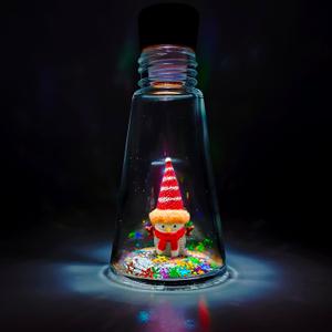 Glass Bottle Christmas Snowman Night Lights Table Desk Lamp Decor Festival Holiday Lamps Snowman Themed Gifts for Girls Boys Kids Women Birthday Bedroom Reading Room Decoration Replaceable Battery