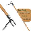 4-Claw Stand Up Weed Puller Tool with Long Handle - Adjustable 30"- 44" Heavy Duty Metal Head Weeder Tool with American Ashwood Handle, Easy Gardening Weed Removal, No Bending or Kneeling