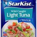 StarKist Chunk Light Tuna in Water, 2.6 oz Pouch Ready to Eat Wild Caught Tuna, 17g Protein, 70 Calories Per Serving, Gluten Free, Soy Free, Kosher, Perfect for Salads, Keto Meal & Snacks, (Pack of 25) BBD: 01-30-29