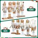 VOSAREA Christmas Nutcracker Ornaments Hanging Soldier Nutcracker Wooden Nutcracker Pendants Glittering Powder Nutcracker Figures Ornament for Party Store Home (White Gold)