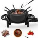 Electric Fondue Pot Set, 3 Quart Fondue Set for Melting Chocolate Cheese with 8 Color-Coded Forks, Adjustable Temp Control, 1000W Non-Stick Fondue Maker for Dessert, Broth and Oil