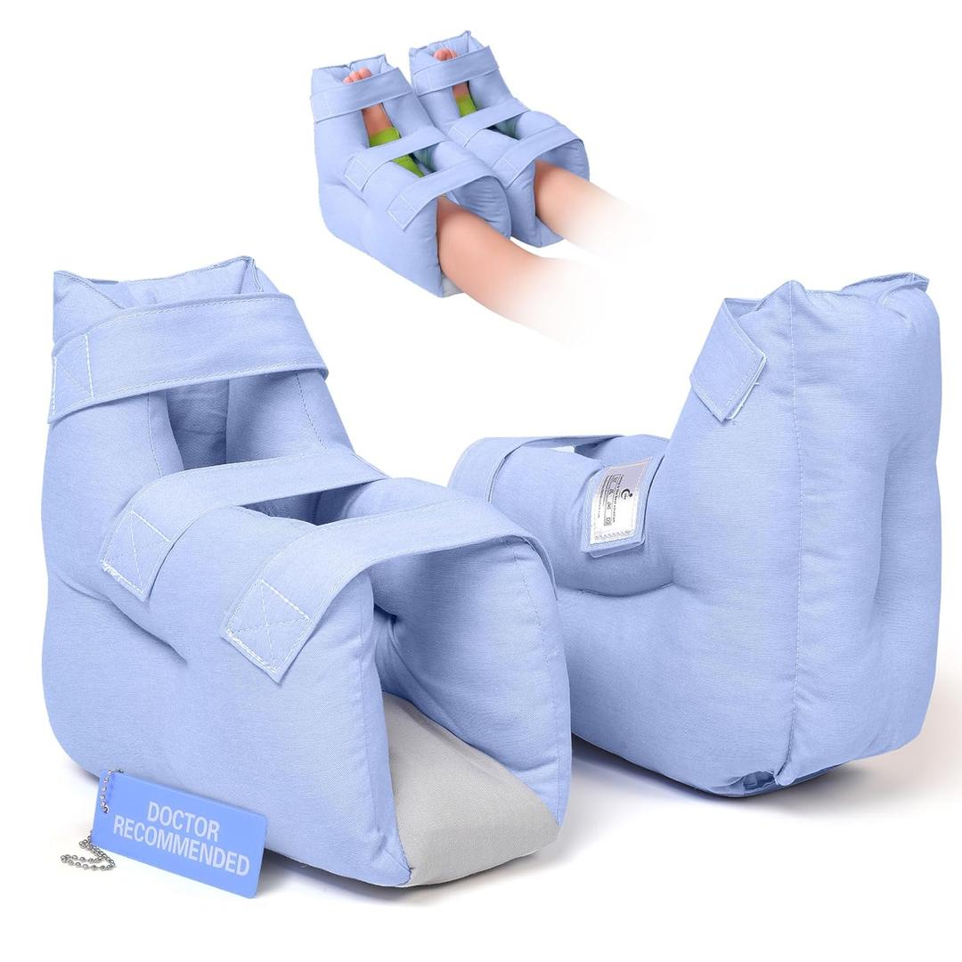 Adjustable Heel Protector Cushion for Elderly Bedridden, Pressure Relief Heel Boot for Bedsore Prevention, Foot Support Pillow for Surgery Recovery, Heel Pressure & Deep Tissue Injury Healing Therapy, 1 Piece