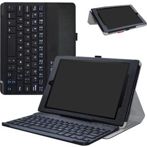 MAMA MOUTH for Amazon Fire HD 10 Keyboard Case,Slim Stand PU Leather Cover with Romovable Keyboard for Amazon Fire HD 10 (5th /7th /9th Generation) 10.1" Tablet,Black