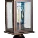 Outdoor Post Light, Waterproof Pole Lantern Lighting Fixture with Tempered Clear Seeded Glass, Oil Rubbed Bronze (ORB) Finish for Patio, Garden, Yard, Balcony, Pathway