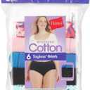 Hanes women's Hi-Cut Panties Pack, Lightweight Cotton Hi-Cuts, 6-Pack (Retired, (L)