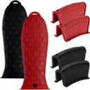 6 Pieces Silicone Heat Resistant Handle Covers Hot Pot Pan Grip Sleeves Non-Slip Pot Skillet Holder Washable Silicone Cover for Home Kitchen Cooking Accessories