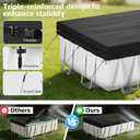 10x16 FT Rectangular Pool Cover, Solar Pool Cover for Above Ground Pool, Swimming Pool Cover Including Buckle, Drawstring and Ground Nails for Rectangular or Oval Pools